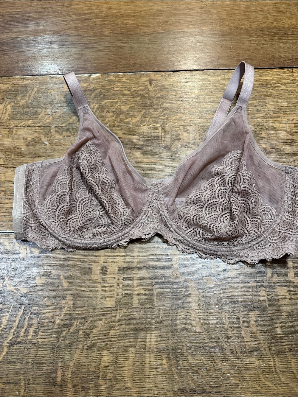 HSIA Lace Underwire Bra sz 42DD tan